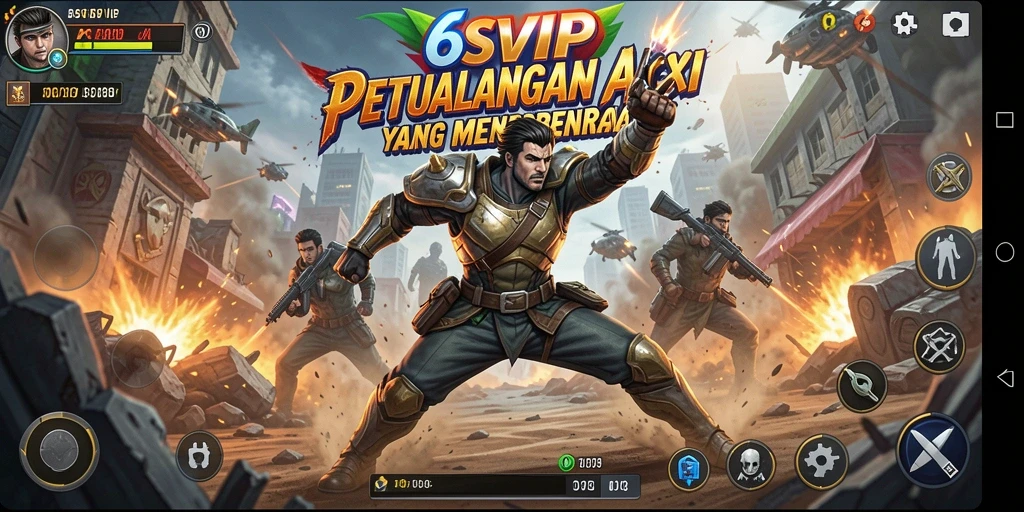 Screenshot gameplay 6SVIP yang menampilkan aksi seru dan karakter berani.