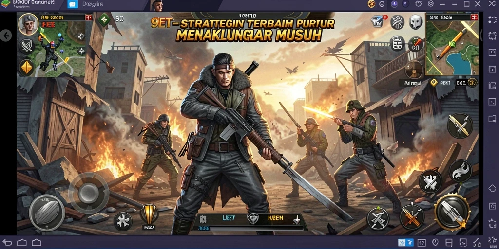 Tampilan gameplay strategis menaklukkan musuh di 9ET.