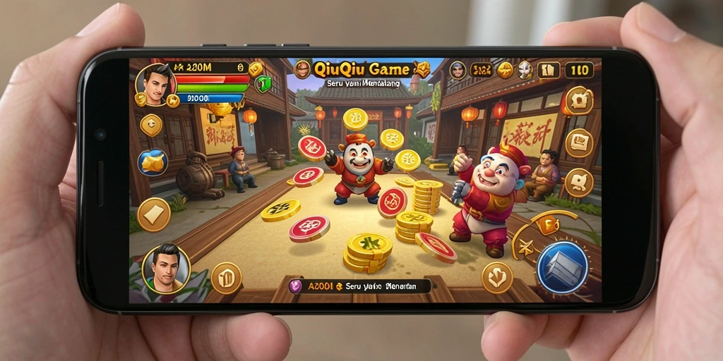Tampilan gameplay seru A200M dengan suasana QiuQiu.