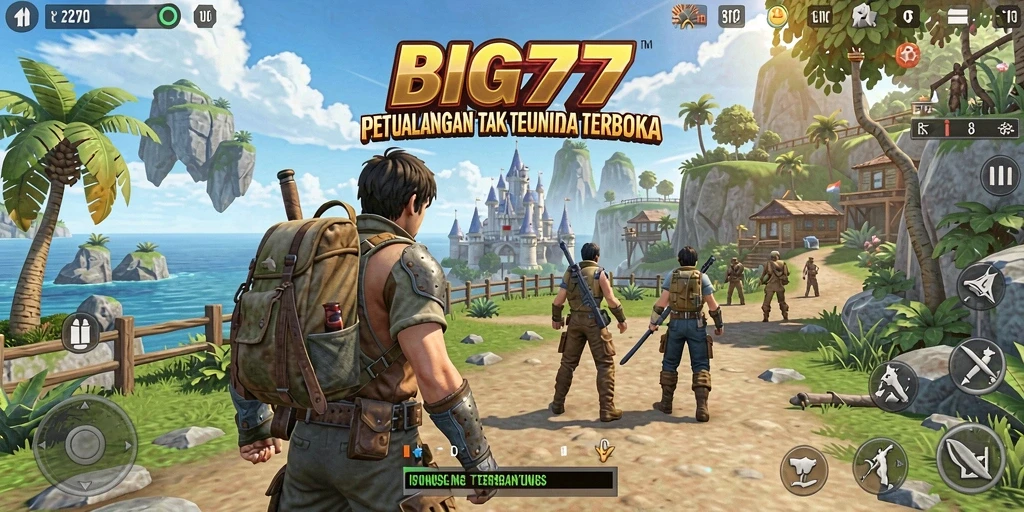 Screenshot gameplay BIG77 menampilkan petualangan seru di dunia terbuka.
