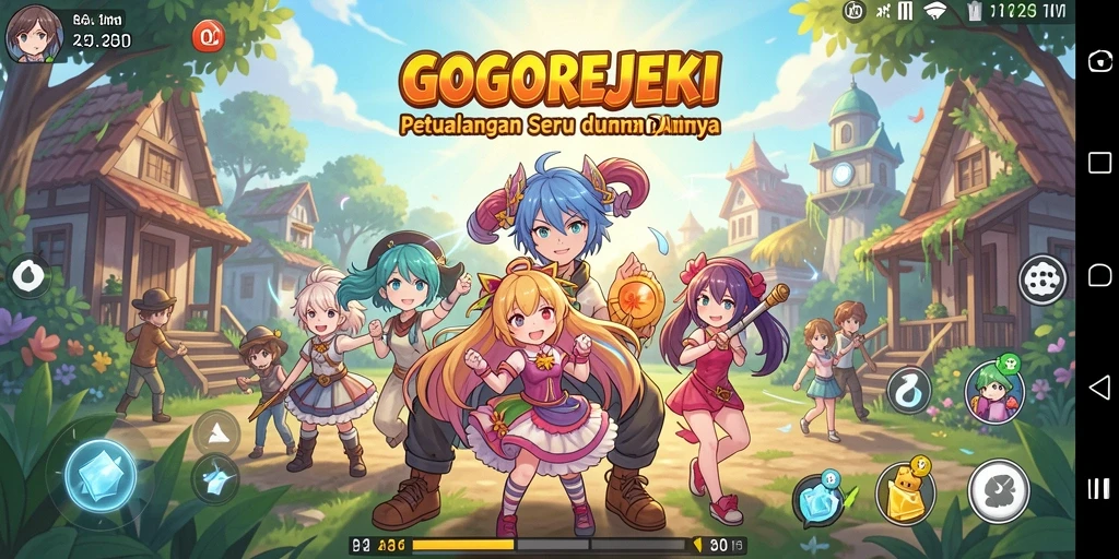 Screenshot GOGOREJEKI menampilkan karakter anime dalam aksi seru.