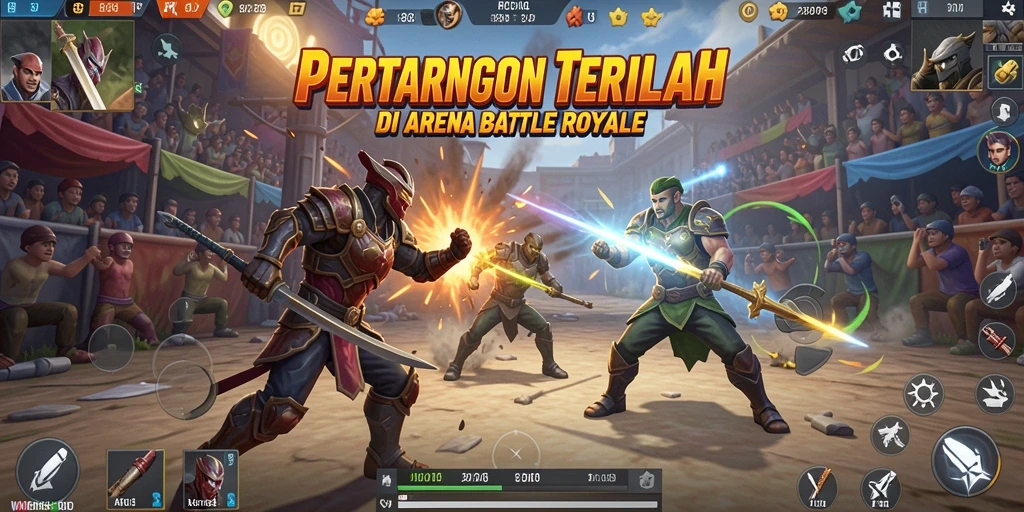 Screenshot dari gameplay intens HO3 di arena Battle Royale.