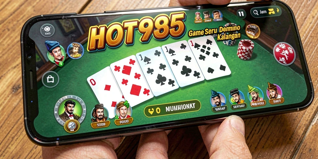 Tampilan seru gameplay domino di HOT985 yang mengasyikkan.