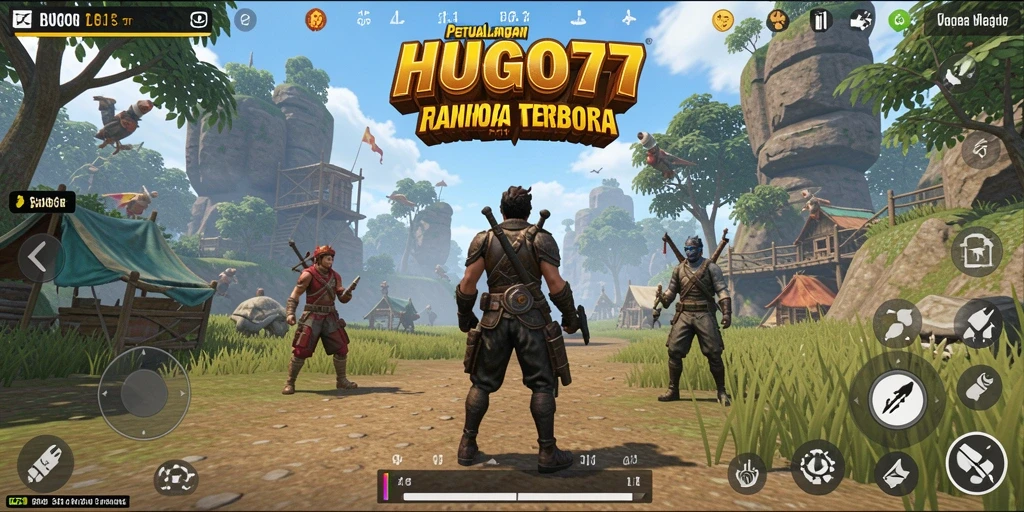 Screenshot gameplay HUGO77 menampilkan petualangan seru di dunia terbuka.