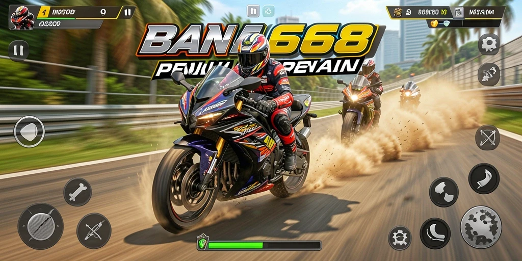 Gameplay menegangkan dalam balapan motor yang seru