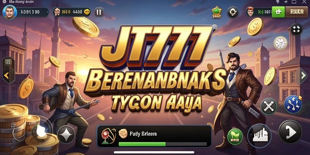 Tangkapan layar gameplay JT777 menampilkan interaksi bisnis yang dinamis.