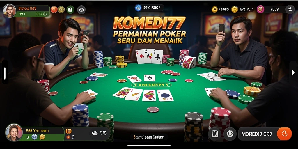Tampilan gameplay KOMEDI77 yang mendebarkan saat bermain Poker.