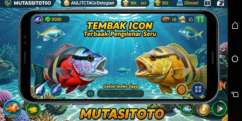 Screenshot gameplay MUTASITOTO menampilkan keseruan menembak ikan.