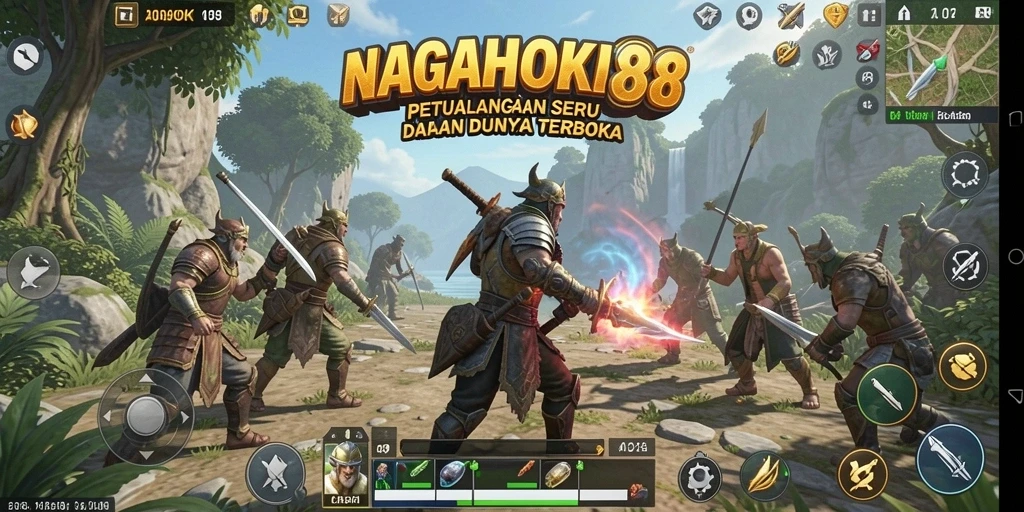 Tampilan gameplay interaktif dengan kebebasan eksplorasi luas di NAGAHOKI88.