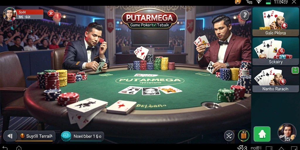 Tampilan gameplay Poker yang seru dan interaktif.