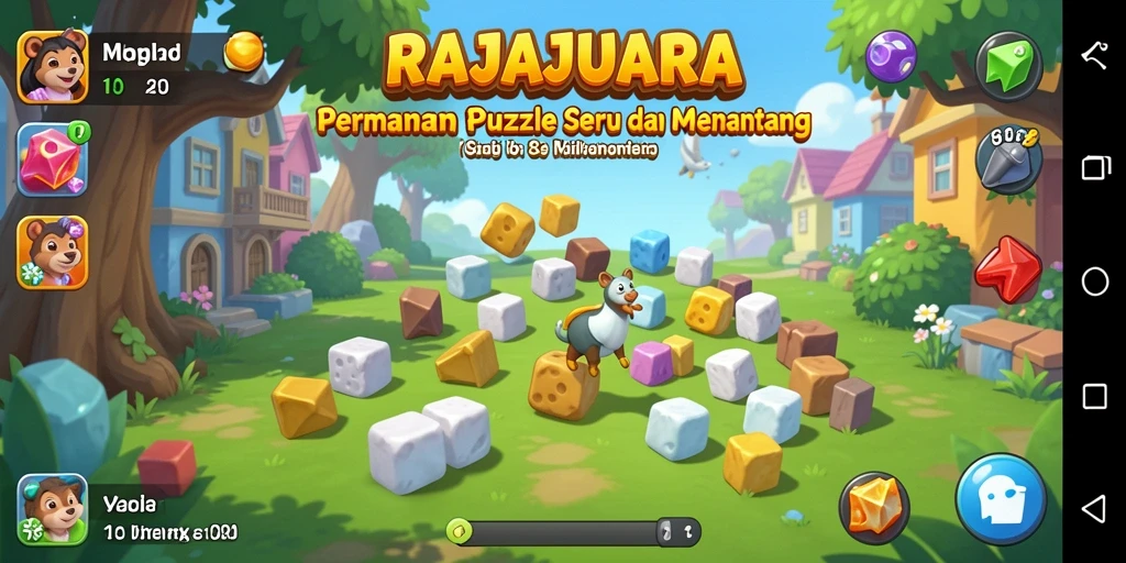Screenshot gameplay RAJAJUARA menampilkan tantangan puzzle yang seru.