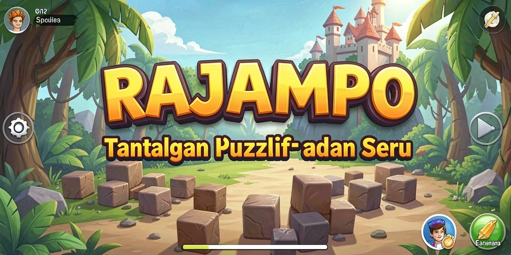 Tampilan gameplay seru di RAJAMPO dengan tantangan puzzle yang menawan.