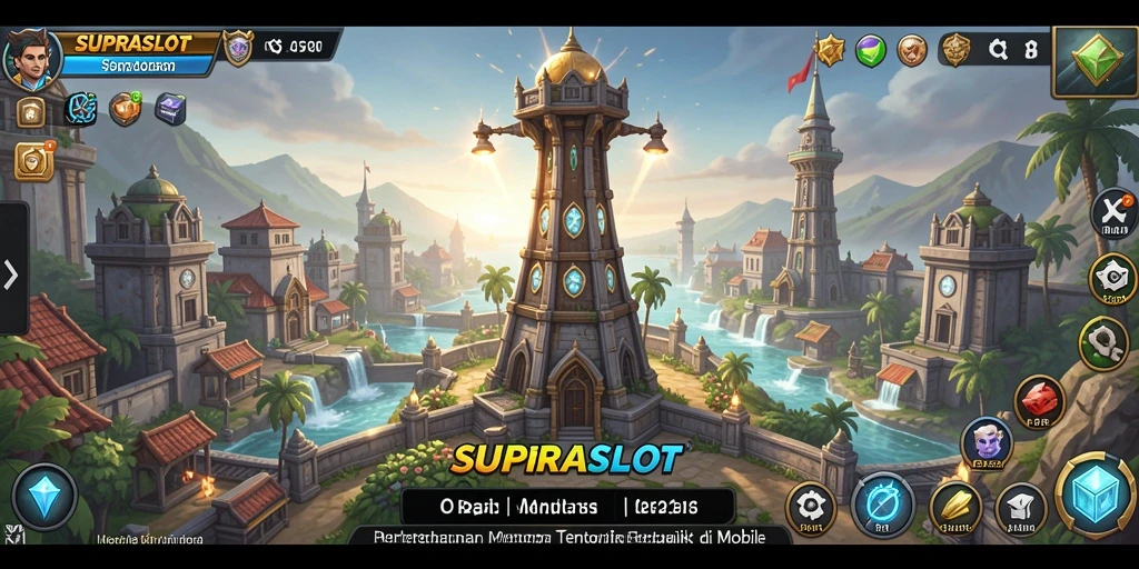 Tampilan gameplay menegangkan dalam game Tower Defense.