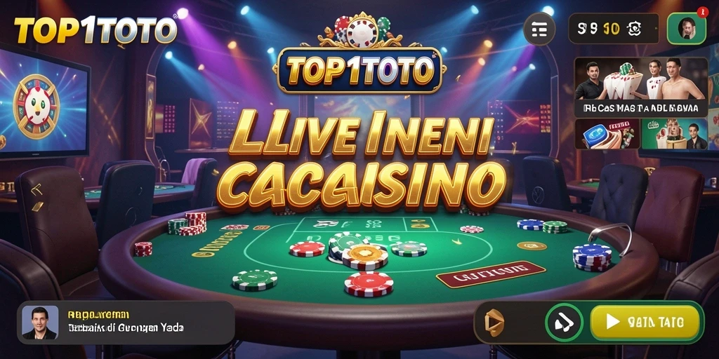 Tangkapan layar menunjukkan pengalaman live casino yang mendebarkan di TOP1TOTO.
