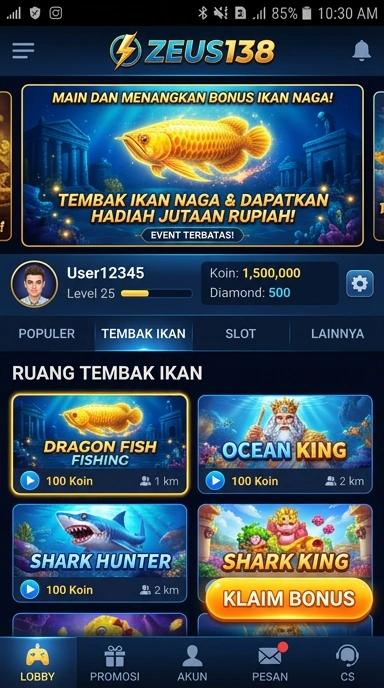 Tampilan antarmuka aplikasi zeus138 yang menarik.
